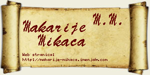Makarije Mikača vizit kartica